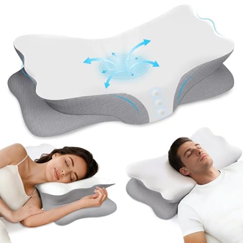 Tranqifit Cervical Pillow for Neck Pain Relief - Memory Foam Ergonomic Neck Support Pillows for Sleeping with Cooling Pillowcase, Orthopedic Contour Pillow for Side, Back and Stomach Sleepers - Image 1