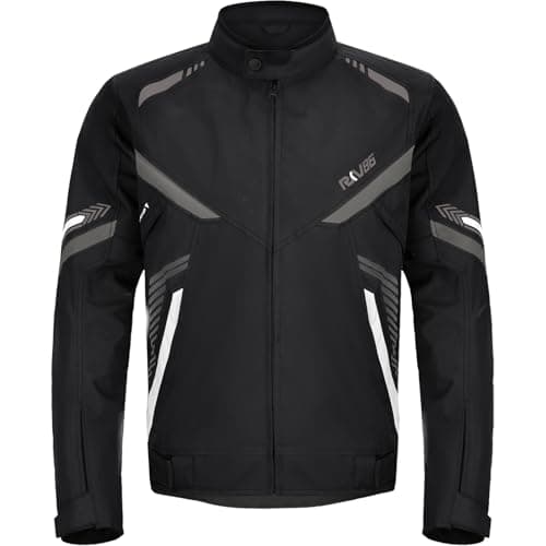 RKV86 Mens Motorcycle Jacket with Detachable Thermal Liner & Knee Pads CE Armored Riding Jacket Water-Repellent Windproof for All Season (Black-Grey 2XL) - Image 1