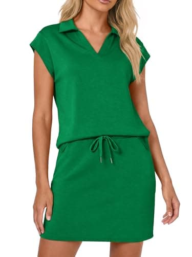 Casly Lamiit Two Piece Skort Sets for Women Athletic Sports Active Short Skirts Dress Casual Lapel Sweatshirt Trendy Matching Outfits Green S - Image 1