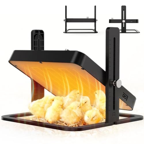 Chick Heat Plate, 10" x 10" Brooder Plate for Chicks, Adjustable Height & Angle, Adjustable Temperature Settings, Heating Plate for Up to 15 Chicks - Image 1