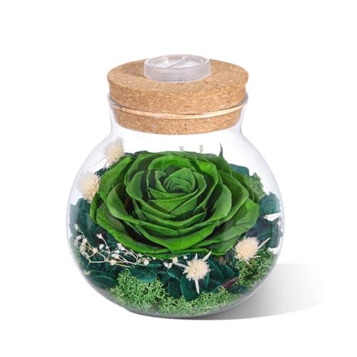 Gifts for Women Mom Birthday Gift for Her Preserved Rose Eternal Forever Flower in Glass Wishing Bottle with Colorful LED Light Flowers for Delivery Prime for Grandma Wife Sister Friend from Daughter - Image 1