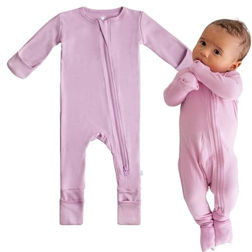 Dreamland Baby Bamboo Viscose Baby Pajamas (0-24 months). Ultra Soft Viscose Sleepers with 2-Way Zipper, Mitten & Foot Cuffs. Mom-Owned US Business, Premium Materials