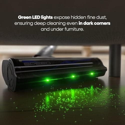 YONNDER Cordless Vacuum Cleaner, 550W 55KPA 70Mins Powerful Vacuum Cleaners for Home, with Anti-Tangle, LED Display Screen, Self-Standing Stick Vacuum for Hardwood Floors/Pet Hair/Carpet, M1 - Thumbnail 6