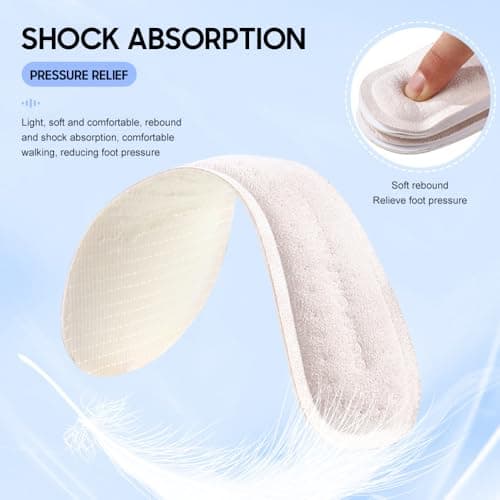 XINIFOOT High Heel Inserts for Women, 3/4 Length Women Thin Shoe Insoles for High Heels, Pumps, Open Toes, Flats, and Sandals, Anti-Slip Gel Cushions for Pain Relief (4 Pairs, Black+Beige) - Thumbnail 3