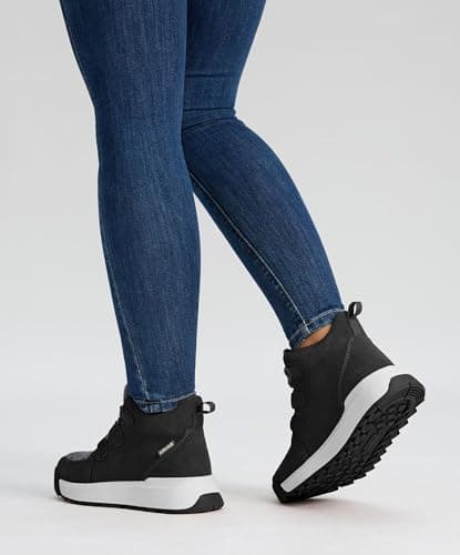 AIRHAS Women's Winter Warm Snow Boots for Women Comfortable Water-Resistant Womens Ankle Boots Fashion Booties(black,9.5) - Thumbnail 2