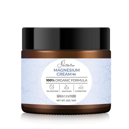 Magnesium Lotion for Sleep, Natural Magnesium Cream for Leg Cramps, Soothing Relief & Muscle Relaxation, Magnesium Butter with Coconut Oil, Shea Butter, Vitamin E, Safe for Kids, Unscented 2 oz - Image 1