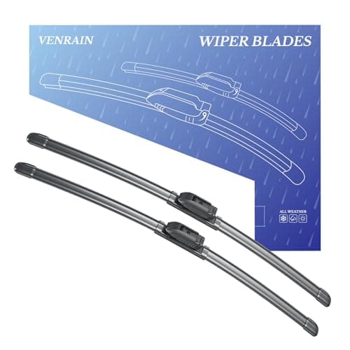 VENRAIN Wiper Blades, OEM Quality, Premium All-Season PTFE Rubber, Quiet & Streak-Free, J-Hook, Automotive Replacement Windshield Wiper Blades (22"+22" Pair for Front Windshield) ﻿ - Image 1