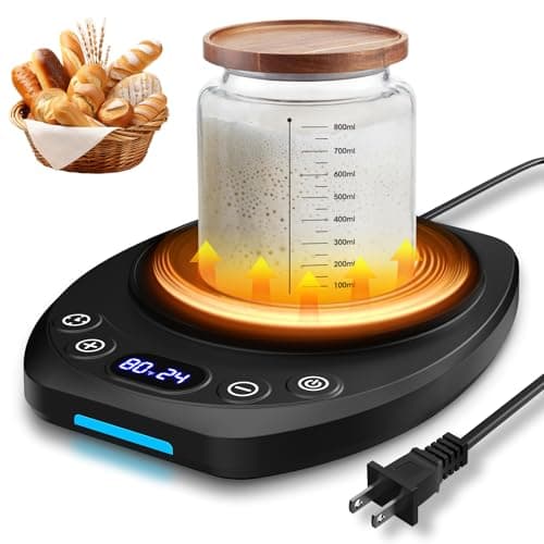 MQFORU Upgrade Sourdough Starter Warmer Mat, Precise 1°F Thermostat Control (70-120°F), Smart Memory Leavening Pad for Kitchen Sourdough and Bagels, 0-24H Timer with US Plug, °C/°F Display - Image 1