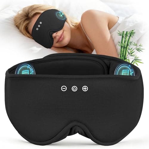 MUSICOZY Bluetooth Sleep Headphones, Wireless Sleep Mask with Bluetooth 5.4, Ultra-Thin Stereo Speakers, 14H Playtime, Comfortable Eye Mask for Side Sleepers, Travel & Relaxation Gifts for Men Women - Image 1