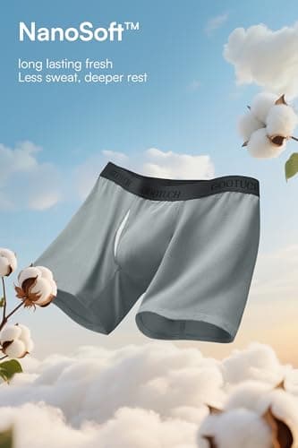 GOOTUCH Men Boxer Briefs, Moisture Wicking Breathable Underwear For Men, Silver-Ion Tech Underwear, Stretch 6.5 inch Long Leg (Black/Gray/Dark Blue/Green, XXL) - Thumbnail 4