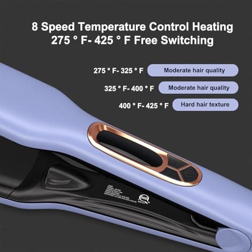 Hair Brush, JINRI Hair Iron, Pumped-Up Volume, Adjustable Temp, 360 ° Tail Rotation, Lasting Volume, for Short Or Thin Hair, Dual Voltage (100-240V), Volumizing Hair Iron, Purple, 1.38 inch (Purple) - Thumbnail 6