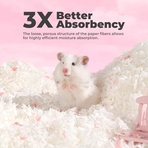 mini&moe Hamster Bedding 50L: Dust-Free and Odor Control Moisture Absorbent Natural Paper Small Pet Bedding - for Guinea Pigs, Hamsters, Chinchilla,Rabbits,Rat,Ferret, and Gerbil, 50 Liters - Thumbnail 3