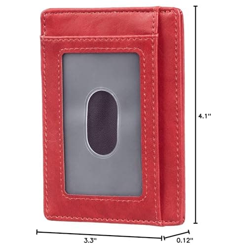 Travelambo Slim Wallet Front Pocket Minimalist Leather RFID Blocking Medium Size - Thumbnail 5