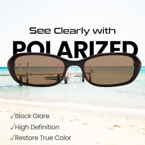 SODQW Rectangle Oval Sunglasses for Women Polarized 90s Vintage Small Sun Glasses Trendy Narrow Ladies Shades UV400 - Thumbnail 5
