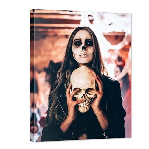 Halloween Custom Canvas Prints with Your Photos, Framed Canvas Wall Art Decorate Your Home, Halloween Interior Living Room, Bedroom and Party (8“ X 12") - Image 1