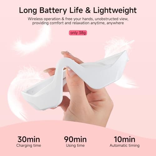 Under-Eye Red Light Therapy Device with Microcurren, 3D Contour Eye Massager for Dark Circles, Eye Bags & Wrinkles, Rechargeable Under Eye Treatment Device for Puffiness and Fine Lines - Thumbnail 5
