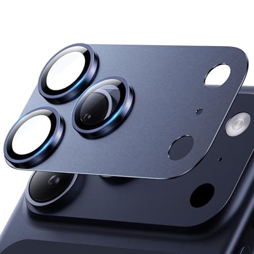 Hoerrye for iPhone 17 Pro Max Camera Lens Protector - [12FT Shatterproof Military Grade] [Strong Adsorption] 9H+ Tempered Glass Camera Screen Full Protective Cover Case Friendly,Deep Blue - Image 1