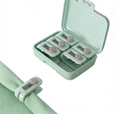 Needle-Free Quilt Clips, 180° Opening Duvet Fasteners with Storage Case, Heavy-Duty Bedding Clips for Families with Kids, Non-Slip Comforter Holders (Up to 20kg/44.09lbs) for All Seasons - Image 1