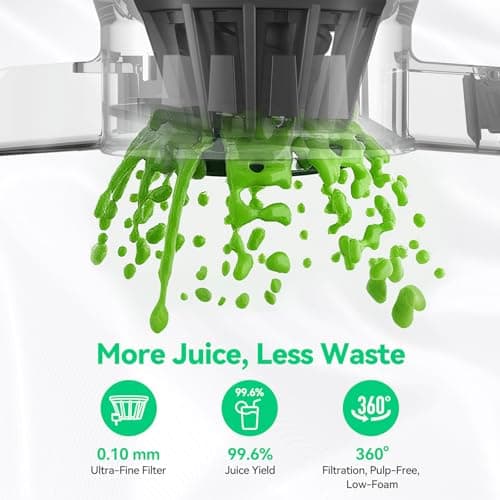 Cold Press Juicer, ORMEO HOME Masticating Juicer Machines with 5.5" Large Feed Chute Fit Whole Vegetables & Fruits, with Pulp Seperation 99.6% Juice Purity, Quiet Motor Easy to Clean BPA Free - Thumbnail 4