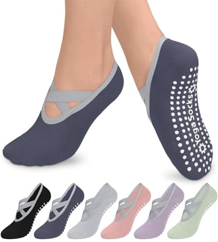 Aoliks Pilates Grip Socks for Women,Non Slip Athletic Socks for Yoga, Barre, Ballet, Barefoot Workout - Image 1