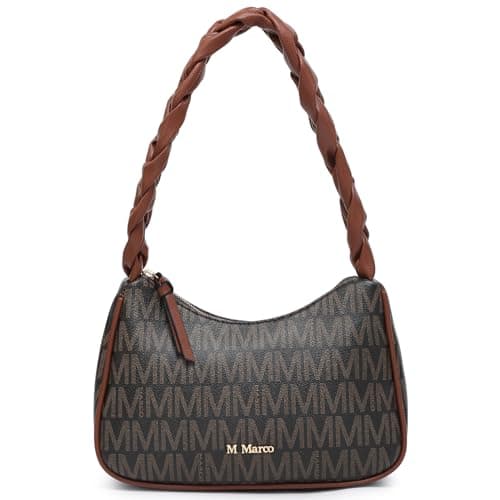 Braided Handle Tote Bag for Women - Medium Shoulder Bag with Textured Finish & Secure Zipper​, Lightweight Zipper Hobo Purse​ - Image 1