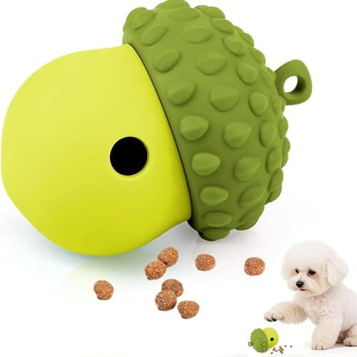 Dog Treat Toys for Puppy, Silicone Dog Toy Treat Dispenser Slow Feeder, Dog Interactive Toys for Boredom, Dog Enrichment Toys to Keep Them Busy, Interactive Dog Toy 1 Pack (Green) - Image 1