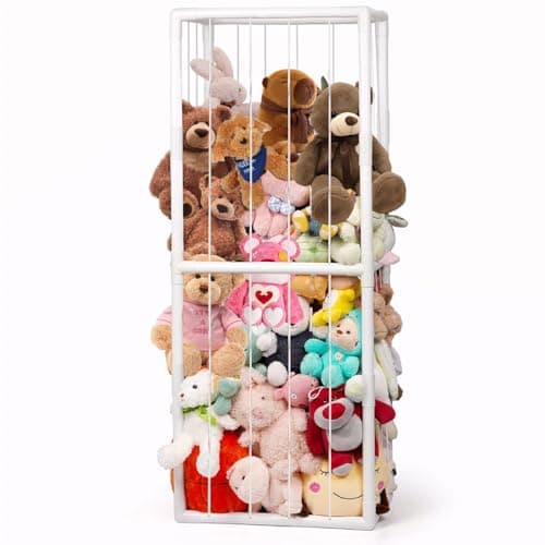BomSaluka Stuffed Animal Storage, Kids Toy Zoo Storage Organizer with Elastic Band, Thicken PVC Tube Large Stuffed Animals Holder for Nursery Playroom Bedroom Room Furniture Plush Storage - Image 1