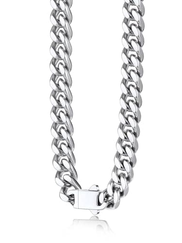 Bestyle Thick Miami Cuban Link Chain for Men 7mm Stainless Steel Cuban Necklace Thick Men Women Chain Necklace, Cool Style Every Day Chain, Great Weight Comfort Fit 24" - Image 1