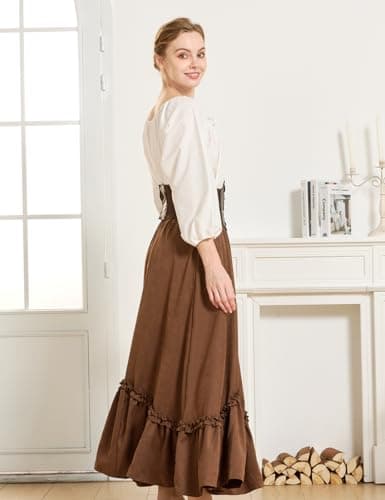 BEAUTELICATE Victorian Medieval Skirt Renaissance Costume Women Skirt with Pockets - Thumbnail 6