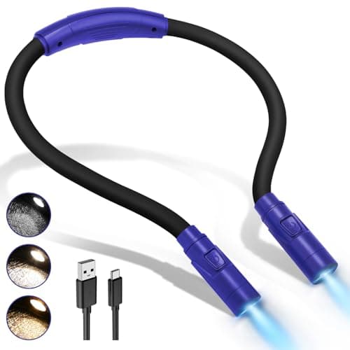 Portable Neck Light for Knitting & Crafts with 3 Light Settings, Dark Blue