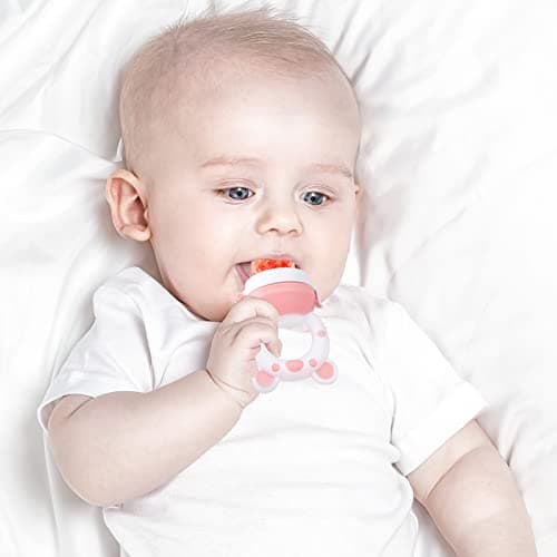 Baby Solids/Frozen Fruit Feeder Pacifier, Infant Teether Toy 4M+, BPA-Free Silicone Pouch & Nipple, Safely Introduce Solids, Teething Relief, 2-Pack - Thumbnail 6