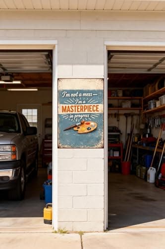 I’m Not A Mess I’m A Masterpiece In Progress Tin Sign Vintage Inspirational Quote Metal Wall Decor Artistic Paint Palette Rustic Motivation Plaque For Home Studio Office Classroom 8x12 Inch - Thumbnail 3