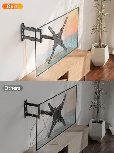 ELIVED TV Wall Mount for Most 26-60 Inch TVs, Swivel and Tilt Full Motion TV Mount with Single Stud Perfect Center Design, Wall Mount Bracket Max VESA 400x400mm, Corner Mount Holds up to 77 lbs. - Thumbnail 2