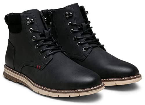 Vostey Boots for Men Casual Dress Shoes Fashion Waterproof Men's Motorcycle Boots(BMY8035A Black 8) - Thumbnail 5