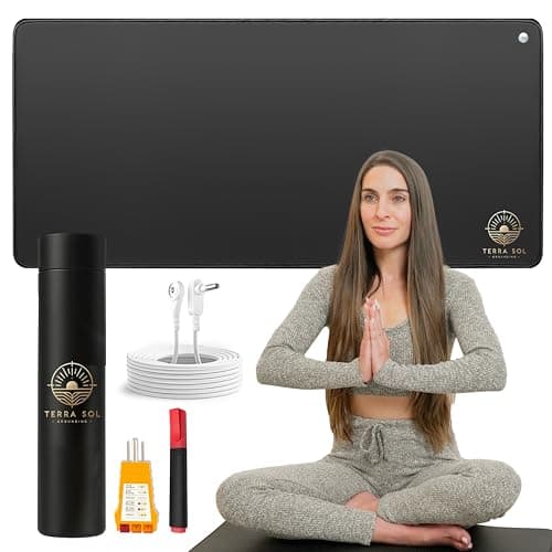 Terra Sol Grounding Mat for Feet - Premium 29x12.5in Earthing Mat for Pain Relief, Better Sleep & Inflammation Reduction - Yoga Grounding Pad with 15ft Cord & Safety Testers - Image 1