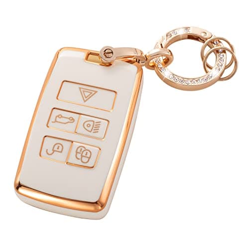 RUABIBAN Key Fob Cover Compatible with Land Rover, TPU Key Case Protection Shell Fit for Land Rover Vogue Range Discovery Rover Sport - Image 1