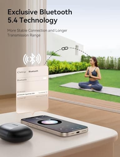 JOYROOM Open-Ear Wireless Earbuds Bluetooth 5.4 Headphones Sport IPX4 Waterproof Ear Buds for During Running/Workout Black - Thumbnail 5