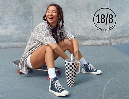 DLOCCOLD 40 oz Tumbler with Handle & Flip Straw, Car Cup Holder Friendly, Leak Resistant Water Bottle, Reusable Insulated Modern Stainless Steel Tumbler, Gifts for Women & Men - Thumbnail 5