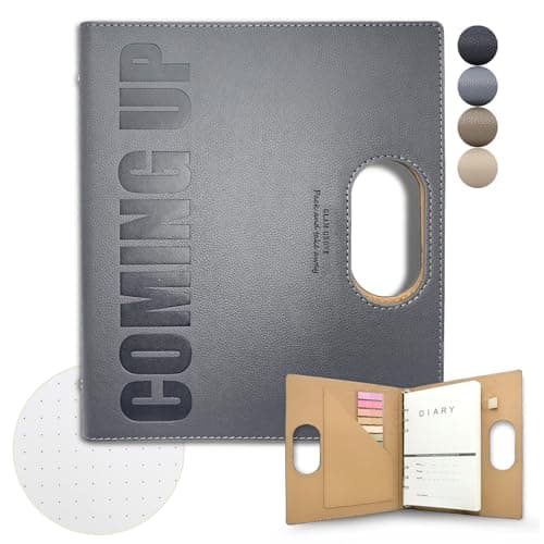 Dotted A5 Binder Portable Refillable Notebook - 5.8" x 8.3", 160 Pages of 100G Thick Paper, 6-Ring Design with Pen Loop and Index Tab Stickers - Ideal for Writing, Travel, Work, and School (Gray) - Image 1