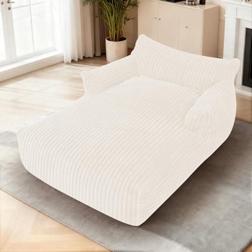 HABUTWAY Comfy Floor Sofa Giant Plush Reading Chair Indoor Cozy Couch with Armrests Oversized Couch Upholstered Boneless Sofa Portable Cloud Couch Accent Chair for Living Room, Bedroom (Cream) - Image 1