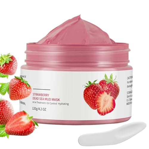 OUPEICHARM Dead Sea Mud Mask, Strawberry Clay face Masks Vegan Detox Dead Sea Mask, Clay Masks with Kaolin Pink Clay Mud Mask, Deeping Cleansing Hydrating Oil Control Pore Blackheads 4.2 Oz - Image 1