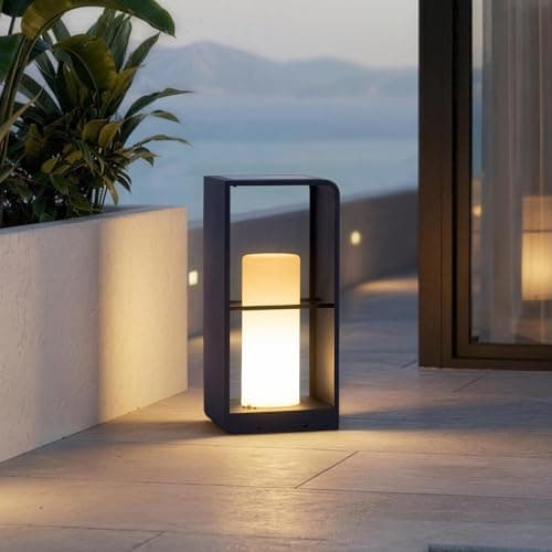 PAKEDANDUN Outdoor Solar Lanterns Waterproof with IP65, LED Smart Outdoor Floor Lamp, Dimmable Floor Lamps with Remote Brightness & Timer Control, Solar Powered Outside Lantern Dusk to Dawn for Patio - Image 1
