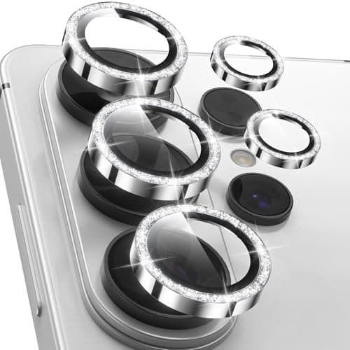 YWXTW Camera Lens Protector for Samsung Galaxy S26 Ultra, [5X Stronger] Glitter Bling Individual Metal Ring Tempered Glass Camera Cover for Galaxy S26 Ultra Accessories, 1 Set - Image 1