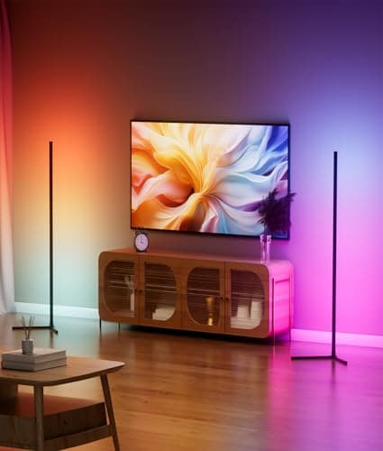 boostool 2 Pack Corner Floor Lamp, 65" RGB LED Corner Lamp, Color Changing Ambient Lighting with Music Sync - App and Remote Control LED Lamp for Bedroom, Living Room, Gaming Room - Image 1