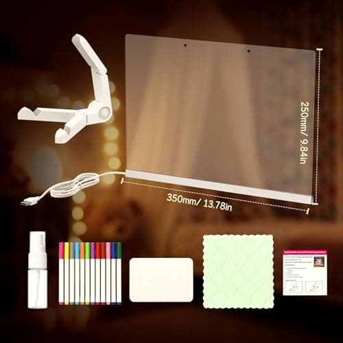 Warm Led Drawing Board for Kids, 17" Flicker-Free Led Note Board with Upgrade Bracket, Soft Light Board with 12 Markers, Holiday Gifts for Kids Ages 3-12, Girl Gifts Boy Gifts - Thumbnail 5