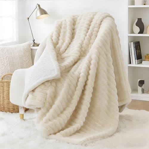 PAJEO Blanket Twin Size 60" x 80", Fluffy Blankets, Soft Bubble Blanket with Cozy Fleece Throw Texture, Warm Plush Blankets for Bed Couch Sofa - Image 1