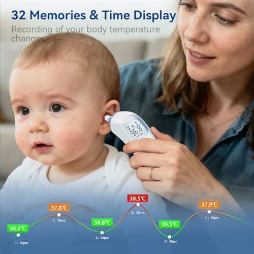 Berrcom Ear Thermometer with Heated Tip & Age Precision - Thumbnail 5