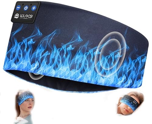 LOVE EYE Sleep Headphones Wireless Headband Headphones Bluetooth 5.4 for Side Sleeper Bluetooth Headband Earphones for Sports for tech Gadgets Gifts (Flame Blue) - Image 1