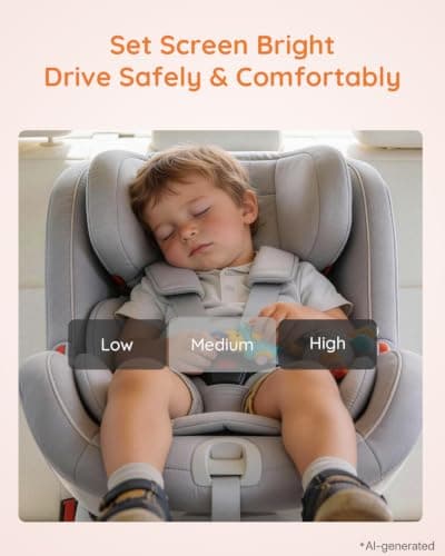 Babyvue BV3 MAX Record & Monitor Baby Car Camera for 2 Kids, 1080P 7.2" Split Screen Display with IR Night Vision, Easy Setup Carseat Camera, Rear Facing Baby Car Monitor for Twins/Pet - Thumbnail 6