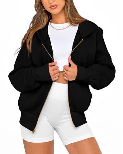 BTFBM Hoodies For Women Spring Clothing 2026 Long Sleeve Zip Up Fleece Fashion Sweatshirts Jacket Y2K Hoodie Fall Fashion(Black, Small) - Thumbnail 3
